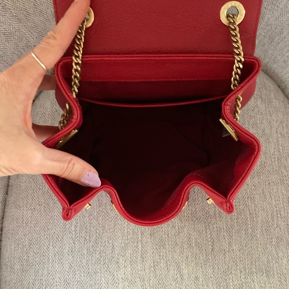 Polene Numéro Un Mini Leather Red Shoulder Crossbody Bag - Picture 6 of 7